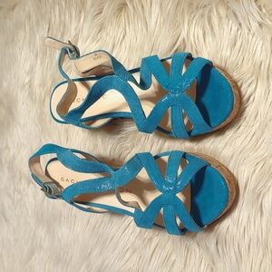 SACHA LONDON Kerry size 10 blue wedges